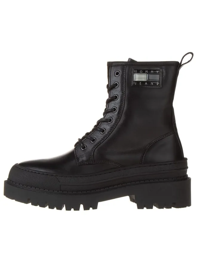 Leder-Boots in Schwarz>Tommy Hilfiger Shoes