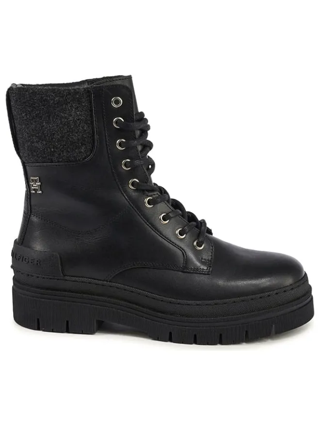 Tommy Hilfiger Shoes Stiefel & Boots^Leder-Boots in Schwarz