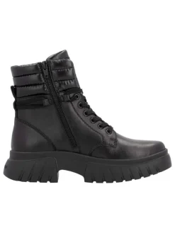 Leder-Boots in Schwarz><noscript><img width=