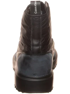 Leder-Boots in Schwarz><noscript><img width=