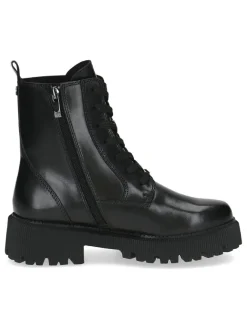 Leder-Boots in Schwarz><noscript><img width=