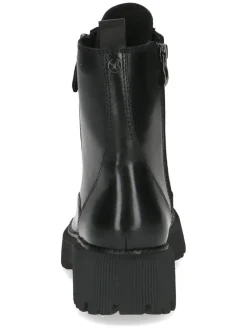 Leder-Boots in Schwarz><noscript><img width=
