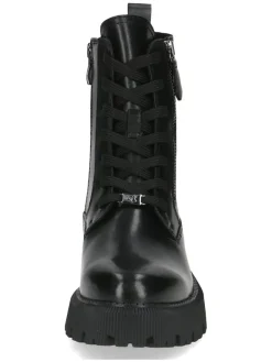 Leder-Boots in Schwarz><noscript><img width=