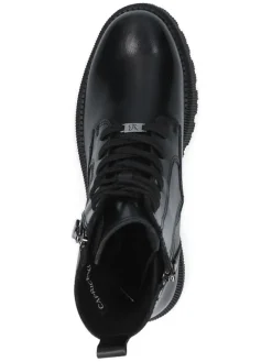 Leder-Boots in Schwarz><noscript><img width=