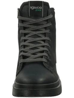 Leder-Boots in Schwarz><noscript><img width=