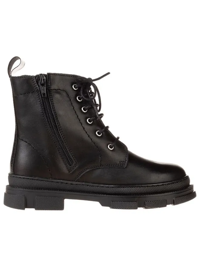 Leder-Boots in Schwarz>lamino Clearance