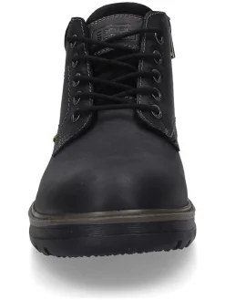Leder-Boots in Schwarz><noscript><img width=