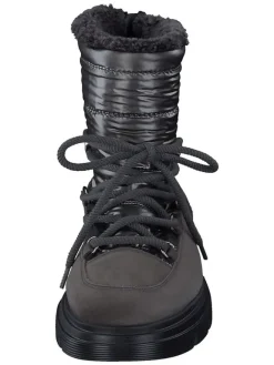 Leder-Boots in Schwarz/ Anthrazit><noscript><img width=