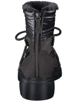 Leder-Boots in Schwarz/ Anthrazit><noscript><img width=