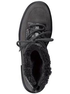 Leder-Boots in Schwarz/ Anthrazit><noscript><img width=