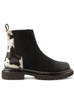 Leder-Boots in Schwarz/ Weiß>Lazamani Sale
