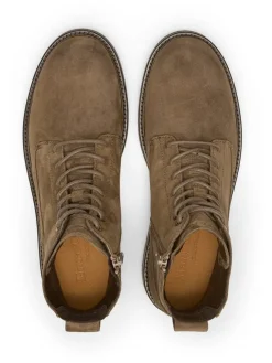Leder-Boots in Taupe><noscript><img width=