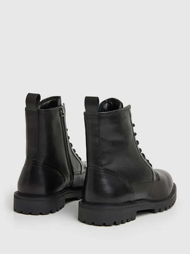 Leder-Boots "Trucker" in Schwarz>Pepe Jeans FOOTWEAR