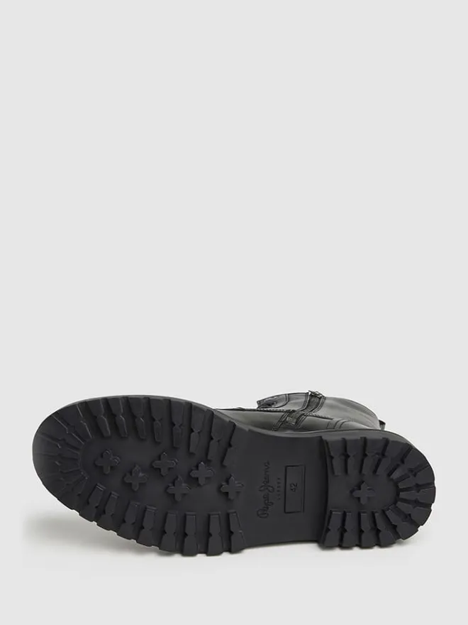 Leder-Boots "Trucker" in Schwarz>Pepe Jeans FOOTWEAR