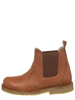 Leder-Chelsea Boots in Hellbraun>kmins Hot