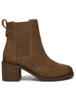 Clarks Stiefeletten^Leder-Chelsea-Boots "Chamberly Top" in Hellbraun