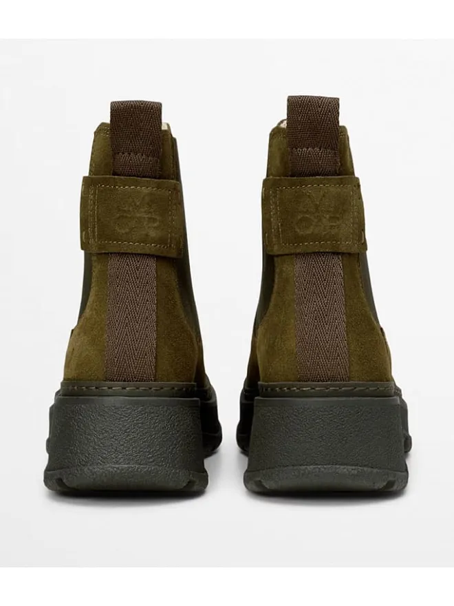 Leder-Chelsea-Boots "Elisa" in Khaki>Marc O'Polo Shoes Online