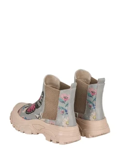 Leder-Chelsea-Boots in Beige/ Hellbalu/ Bunt><noscript><img width=