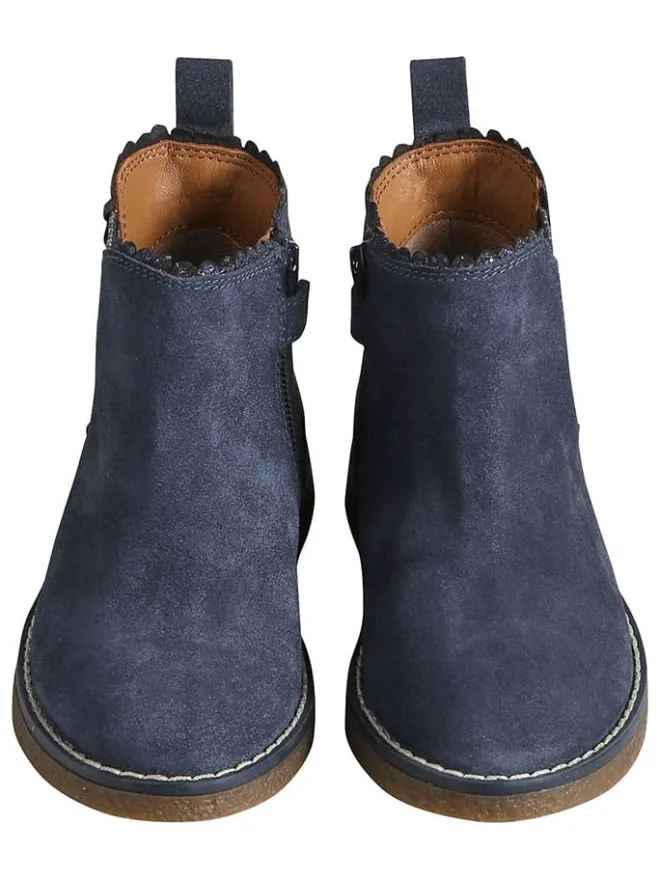 Leder-Chelsea-Boots in Blau>vertbaudet Best