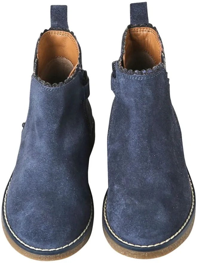 Leder-Chelsea-Boots in Blau>vertbaudet Clearance