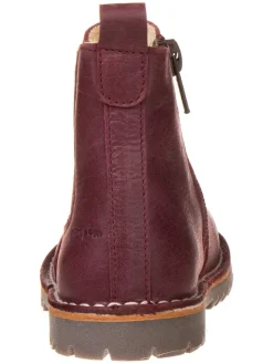 POM POM Stiefeletten·Chelsea Boots^Leder-Chelsea-Boots in Bordeaux