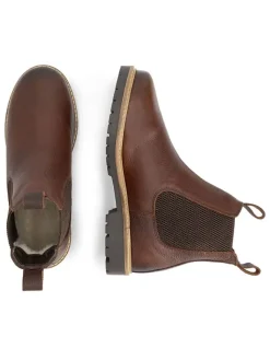 Leder-Chelsea-Boots in Braun><noscript><img width=