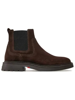 Leder-Chelsea-Boots in Braun>Tommy Hilfiger Shoes Outlet