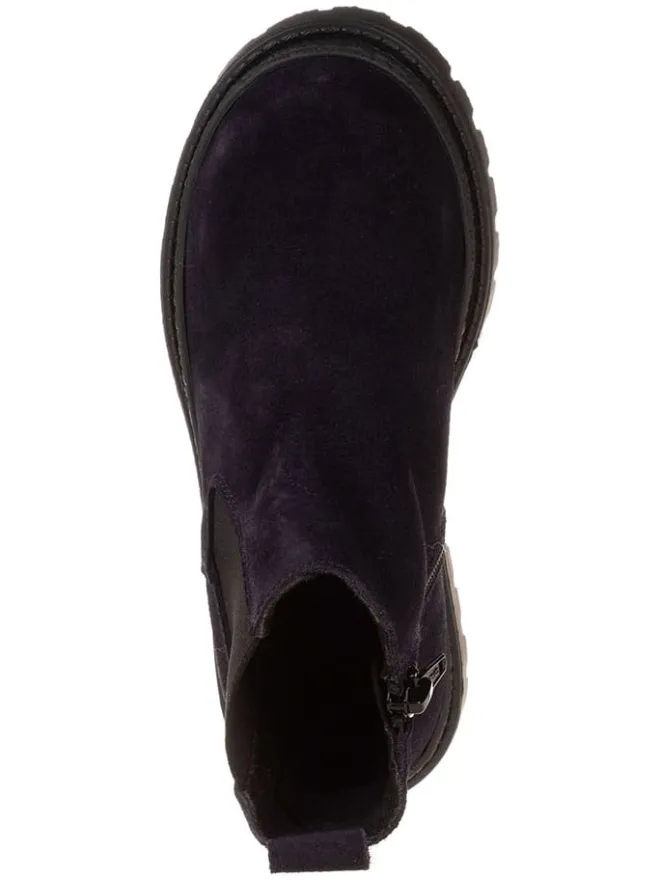 Leder-Chelsea-Boots in Dunkelblau>lamino Hot
