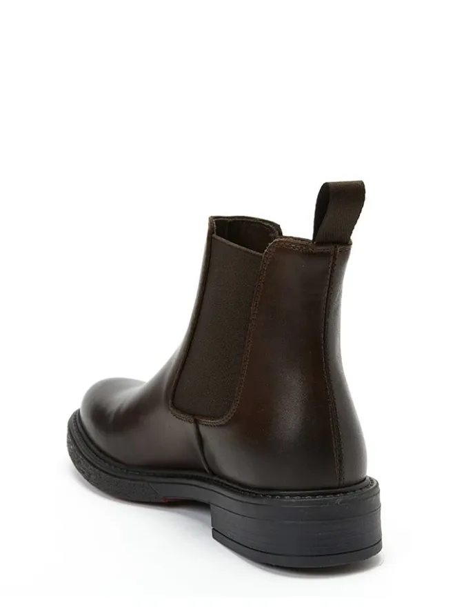 Leder-Chelsea-Boots in Dunkelbraun>Frank Daniel New