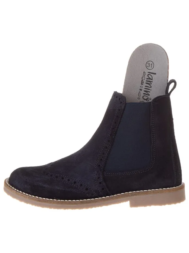 Leder-Chelsea-Boots in Dunkelblau>lamino Clearance