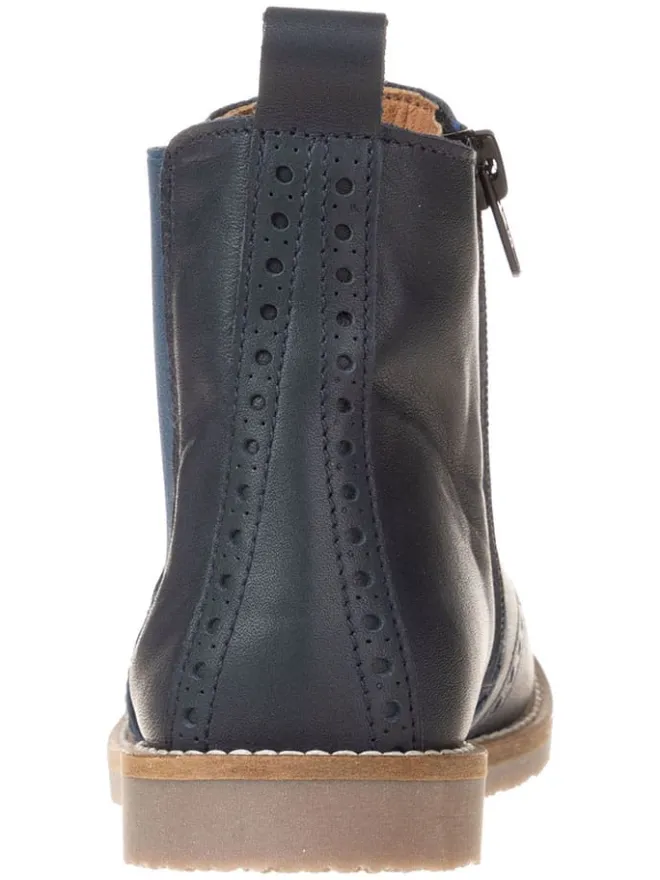 Leder-Chelsea-Boots in Dunkelblau>lamino Sale