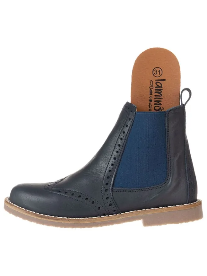Leder-Chelsea-Boots in Dunkelblau>lamino Sale