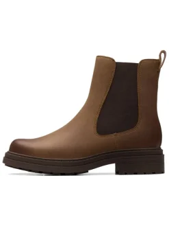 Leder-Chelsea-Boots in Hellbraun>Clarks Clearance