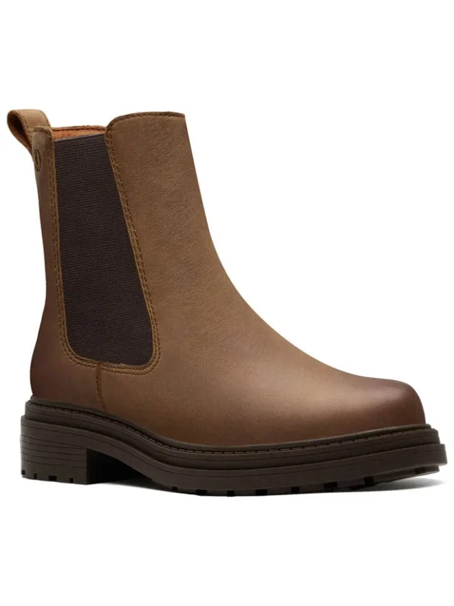 Leder-Chelsea-Boots in Hellbraun>Clarks Clearance