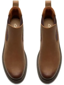 Leder-Chelsea-Boots in Hellbraun><noscript><img width=