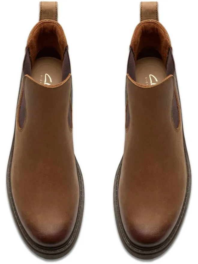 Leder-Chelsea-Boots in Hellbraun>Clarks Clearance