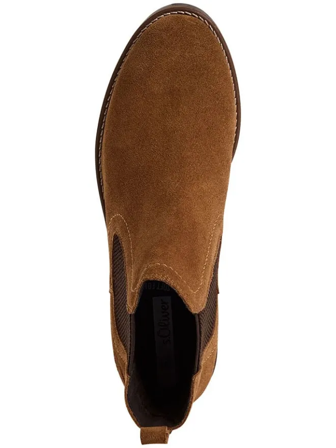 Leder-Chelsea-Boots in Hellbraun>s.Oliver Hot