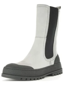 Leder-Chelsea-Boots in Hellgrau/ Schwarz>Gabor Outlet
