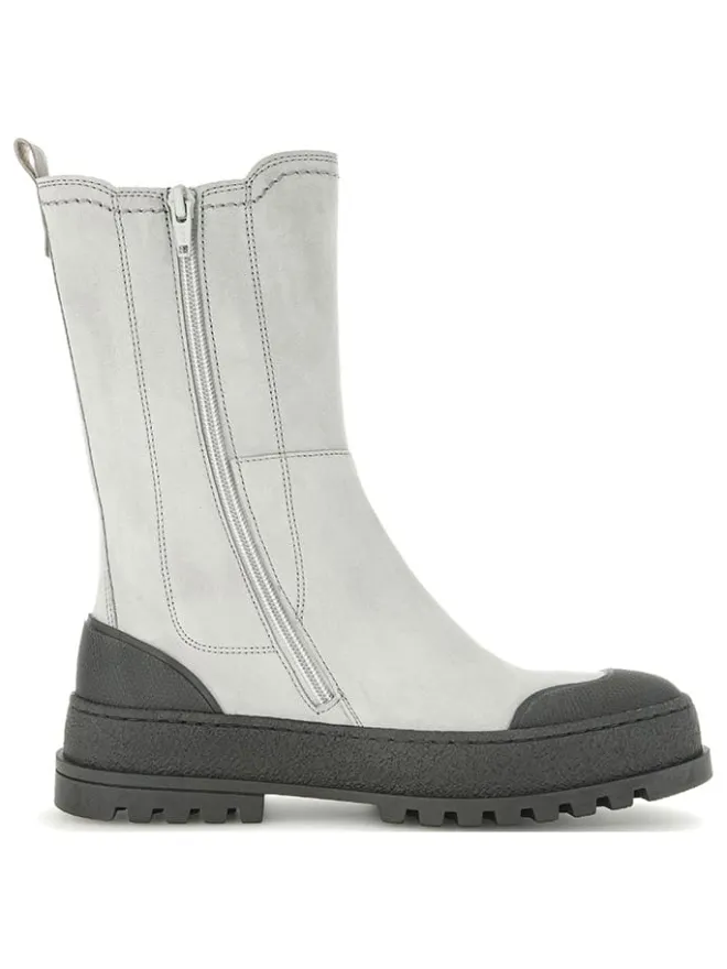 Leder-Chelsea-Boots in Hellgrau/ Schwarz>Gabor Outlet