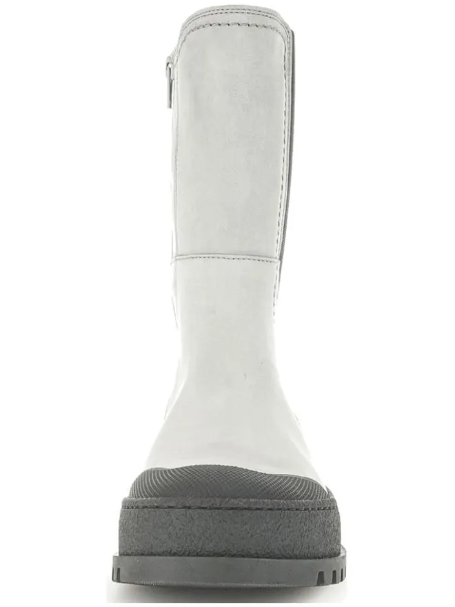 Leder-Chelsea-Boots in Hellgrau/ Schwarz>Gabor Outlet