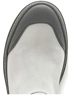 Leder-Chelsea-Boots in Hellgrau/ Schwarz><noscript><img width=