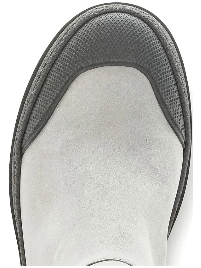Leder-Chelsea-Boots in Hellgrau/ Schwarz>Gabor Outlet