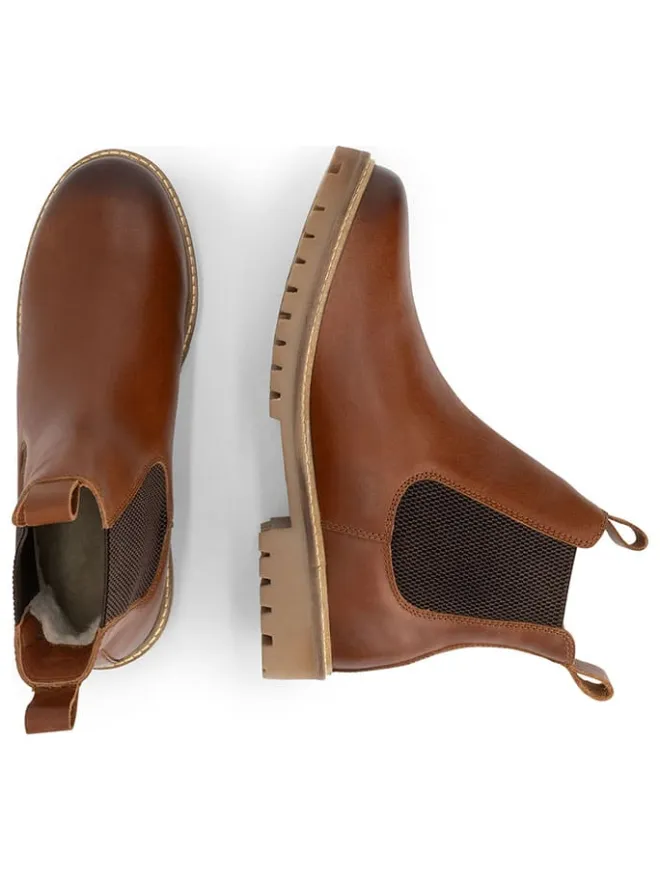 Leder-Chelsea-Boots in Hellbraun>TRAVELIN' Outlet