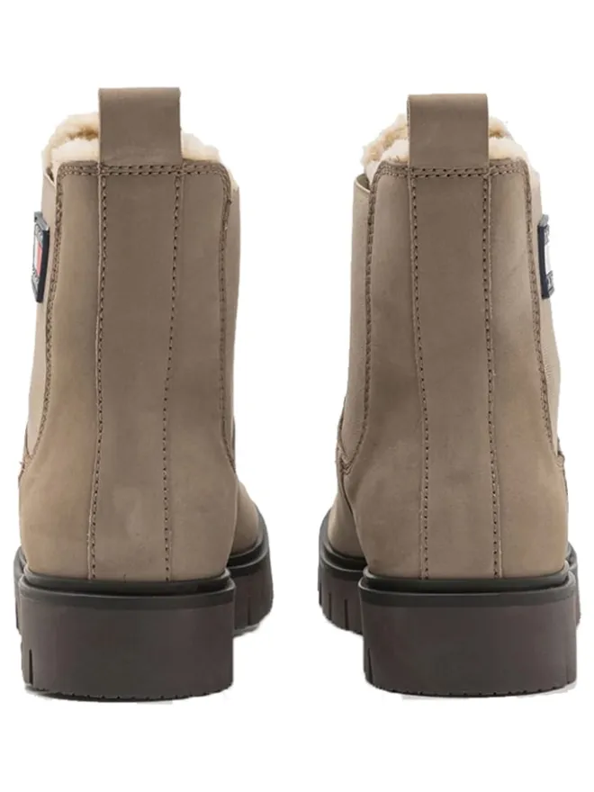 Leder-Chelsea-Boots in Khaki>Tommy Hilfiger Shoes Clearance