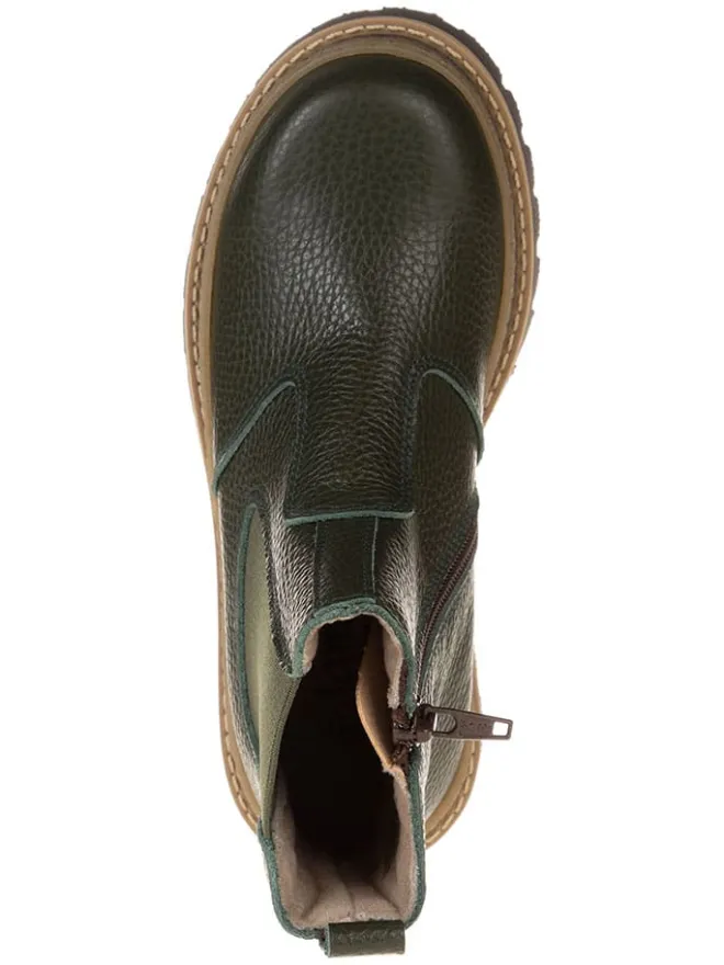 Leder-Chelsea-Boots in Khaki>lamino