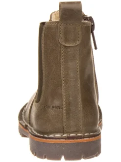 Leder-Chelsea-Boots in Khaki><noscript><img width=