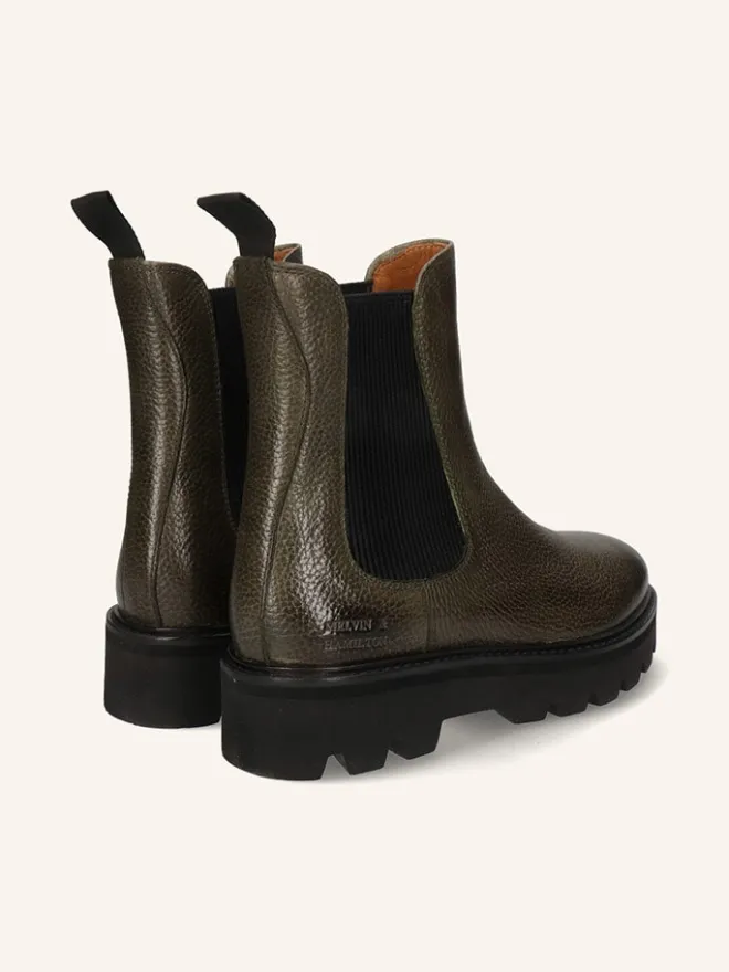 MELVIN & HAMILTON Stiefeletten^Leder-Chelsea-Boots in Khaki