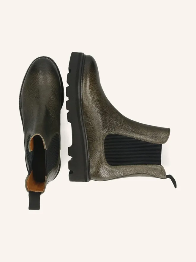 MELVIN & HAMILTON Stiefeletten^Leder-Chelsea-Boots in Khaki