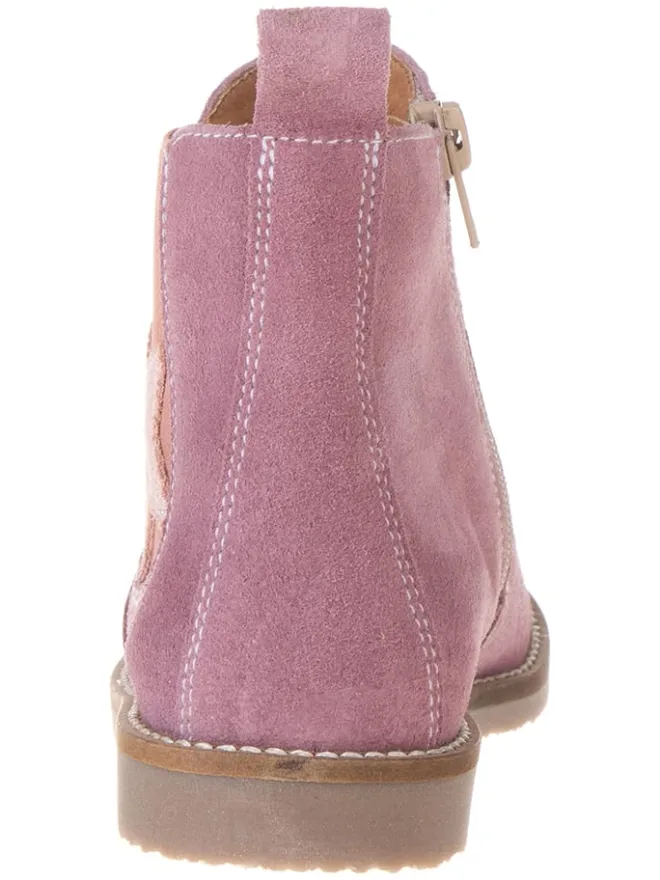 Leder-Chelsea-Boots in Rosa>lamino Online