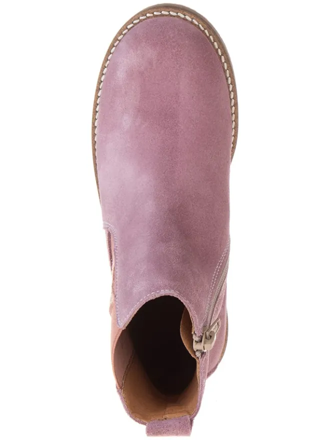 Leder-Chelsea-Boots in Rosa>lamino Online